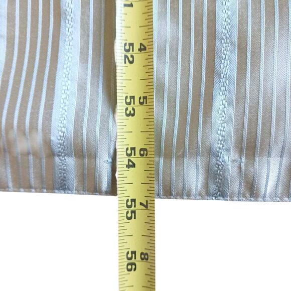 Baroque Satin Throw Blanket 55" x 47" Rope Edging Light BLUE Gold Stripe Elegant - Picture 13 of 14